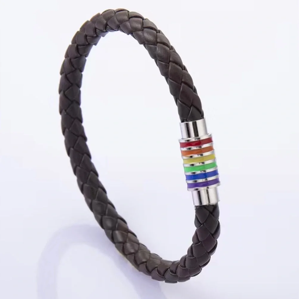 BNIB - Braided Leather Pride Bracelet